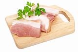 Raw pork sliced