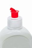 White plastic bottle with red cap