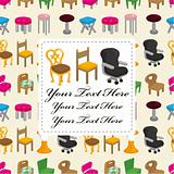 cartoon chair furniture card
