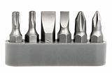 Set of steel bits for screwdriver