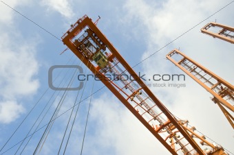 Harbor crane from below