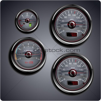 Illustrated car gauges