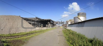 Industrial ruin and new factory