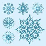 vector set of different snowflakes