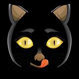 illustration. head of a black cat