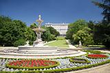 Madrid fountain palace at Campo del Moro