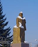 Monument to Lenin under snow