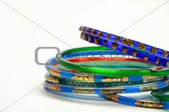 Colourful indian glass bangles.