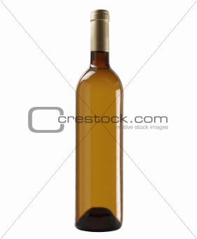 Brown bottle of white wine