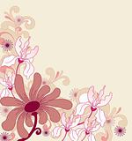 background with ornament and flowers