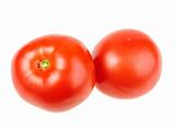 Group of two ripe red tomatoes.