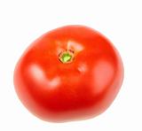 Single ripe red tomato