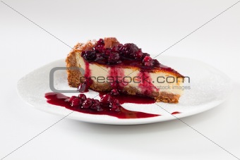 Cheescake Slice with Soft Fruits