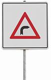 german traffic sign: right turn (with clipping path)