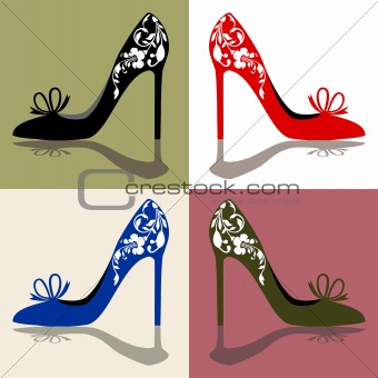 Set of  shoes silhouettes