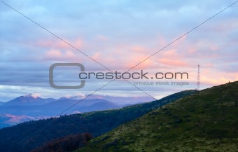  Autumn evening mountain plateau landscape