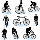 Bicycling silhouettes