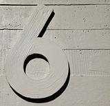 six nine number concrete wall