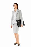 Businesswoman briefcase suit