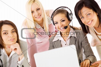 Businesswomen team smiling