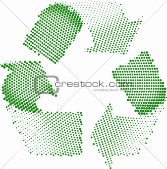 Green Recycle Symbol Halftone