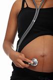 Pregnant woman with stethoscope