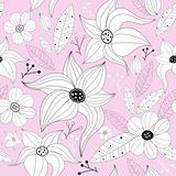 Pink pastel seamless floral pattern