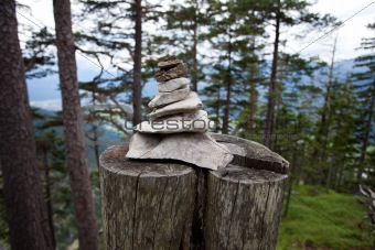 steeple of rocks in a mountain forrest
