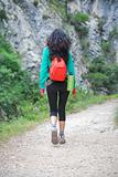 woman back trekking at Gorge of River Cares