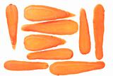 Carrot slices arrranged in a pattern.