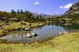 Summer Alpine lake view