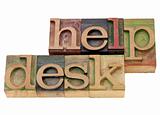 help desk in letterpress type