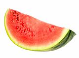 Single red slice of ripe watermelon