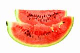 Two red slice of ripe water melon