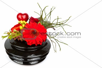 Red Gerbera Flower Arrangement