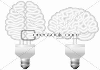 eco bulb brain, vector