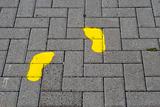 Yellow foot prints
