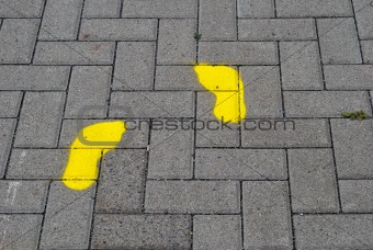 Yellow foot prints
