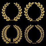Set from  gold laurel and oak wreath