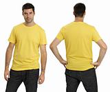 Male wearing blank yellow shirt