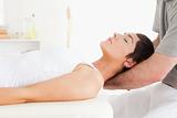 Woman relaxing during a massage