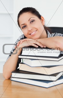Cheerful young student looking to camera