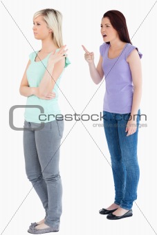 Woman ignoring angry lady