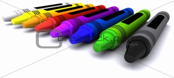 coloured childrens wax crayons
