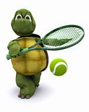 Tortoise playing tennis