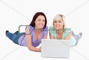 Young women with a laptop