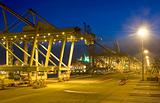 Fully automated container terminal at night