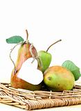 fresh organic green pear on the natural background