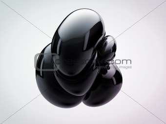 abstract three-dimensional shape of the plastic on a white background