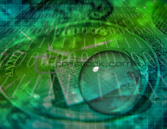 Binary COde and US Currency Abstract